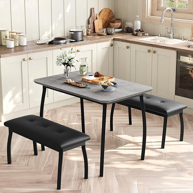 Dining Table for 4, 3-Piece Kitchen Table Set for 4 - Image 7