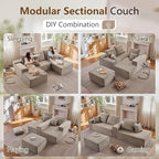 107" Comfy U-Shaped Sectional Modern Boneless Corduroy Couch - Image 3