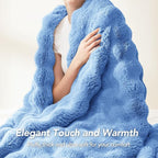 L'AGRATY Faux Rabbit Fur Throw Blanket - Image 4