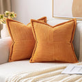 MIULEE Fall Burnt Orange Decorative Throw Pillow Covers 20x20 Inch 2 Pack | by MIULEE
