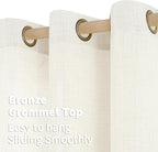YoungsTex Ivory Linen Curtains 63 Inch Length - Image 6
