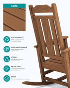 SERWALL Oversized Rocking Chair Set of 2 Outdoor, HDPE Outdoor Rocking Chairs - Image 6