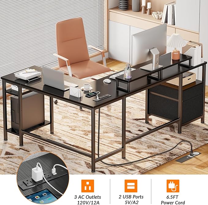 Furologee 66” L Shaped Desk - Image 6