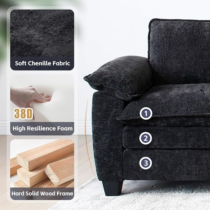 mestyl Oversized Chaise Lounge Chair Indoor, Modular Loveseat Sectional Sofa - Image 4