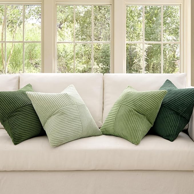 MIULEE Spring Green Decorative Throw Pillow Covers 24x24 Inch Set of 4 Boho - Image 2