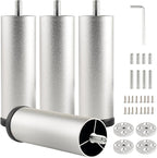 Furniture Support Legs Silver 4.7 Inch Couch Legs Screw in M8 Replacement End by Unknown