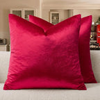 GIGIZAZA Red Velvet Pillow Covers 18x18 Decorative Pillows Pack of 2 | Throw by GIGIZAZAFocusingonhomedecoration