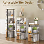 SUNMORY 4 Tier Rotating Bookshelf Tower, Revolving 360 ° Spinning Bookcase - Image 5