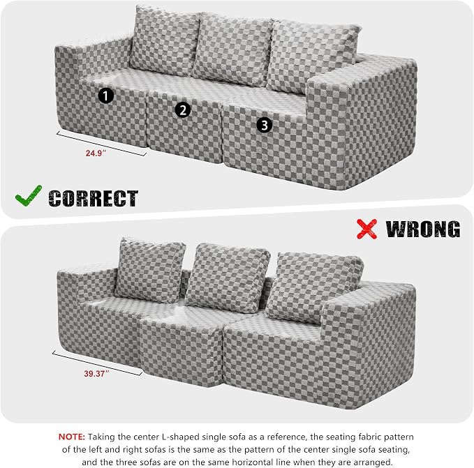 Modular Sectional Sofa 3-Seater Modular Couch - Image 4