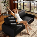 EASE MOOSE 70.6" Faux Leather Loveseat Sofa, Deep Seat Waterproof and - Image 6