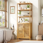 HIFIT Tall Bathroom Storage Cabinet, Corner Tall Cabinets Freestanding by HIFIT