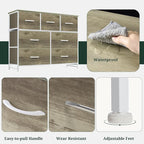 7-Drawer Dresser for Bedroom, Anti-Tip Wide Storage Organizer Fabric Chest of - Image 6