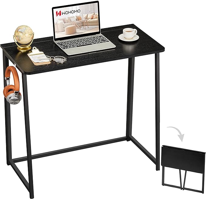 WOHOMO Folding Computer Desk, Small Writing Foldable Desk 31.5", Space-Saving by WOHOMO