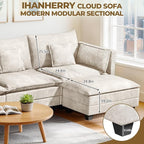 LEVELEVE 112.5" L-Shape Modular Sofa - Image 5