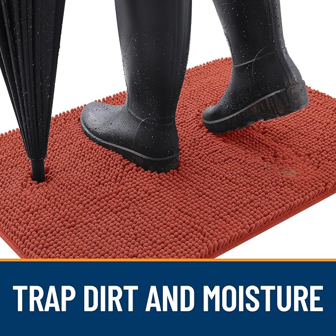 OLANLY Dog Door Mat for Muddy Paws 34x21, Super Absorbent Chenille Mud Mat | - Image 2