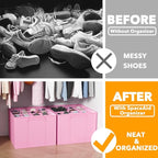 SpaceAid Shoe Organizer for Closet, 2 Pack Foldable Shoe Storage Containers - Image 2