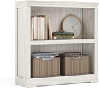 LINSY HOME 2-Tier Bookcase and Bookshelf, Small Wood Display Storage Shelves by LINSYHOME