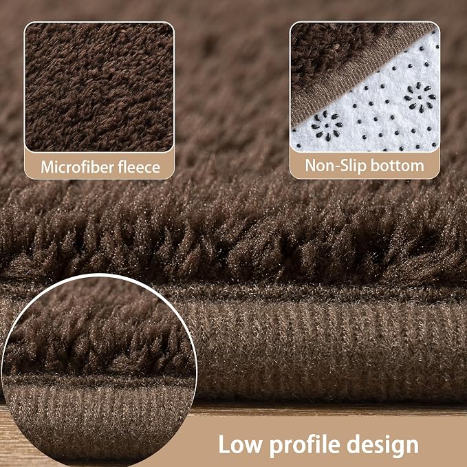 5x7 Area Rugs for Living Room Non Slip Dorm Bedroom Rug, Coffee | Modern Area - Image 5