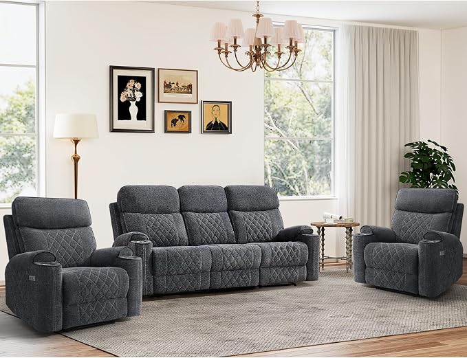 HAOMARKETS 3-Piece Power Recliner Sofa Set by HAOMARKETS