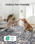 AMADA HOMEFURNISHING 8x10 Washable Area Rug, Low-Profile Large Area Rug - Image 3