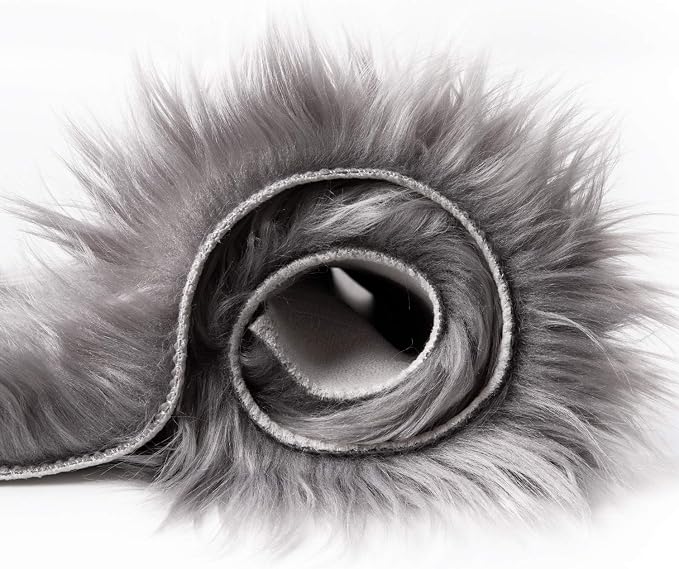 Ashler Faux Fur Rug, Fluffy Shaggy Area Rug Ultra Soft 3 x 3 Feet Round Fur - Image 6
