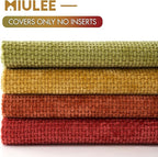 MIULEE Soft Decorative Chenille Fall Pillow Covers Rust Yellow Green 20x20 | - Image 6
