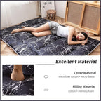 MAXYOYO Black Marble Printed Japanese Futon, Thicken Sleeping Pad Roll Up - Image 3