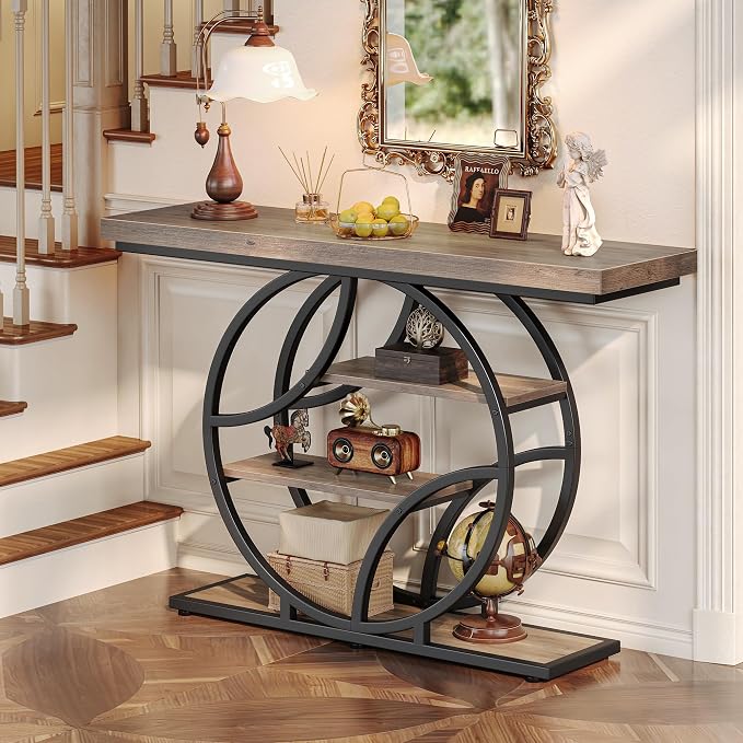 Huuger 47.2 Inch Entryway Table, Industrial Console Sofa Table - Image 4