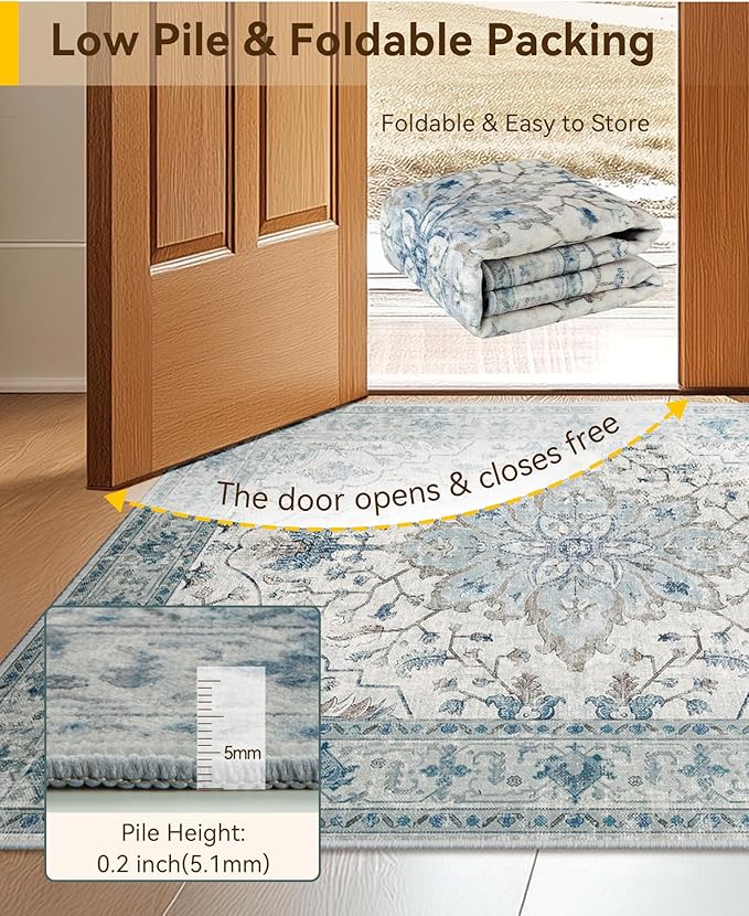 RELEANY Washable Area Rug, Runner 3'x10', Water Repellent, Pet Friendly - Image 4