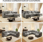Ihanherry 105" Modular Sectional Sofa, L-Shaped Cloud Couch - Image 7