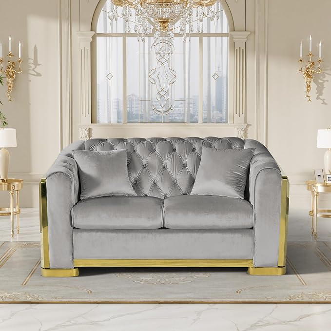 DAMAIFROM Mid Century Modern Chesterfield Sofa Couch, 2 Seat Tufted Sofas - Image 7