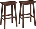 Amazon Basics Solid Wood Saddle-Seat Counter Height Bar Stools by AmazonBasics