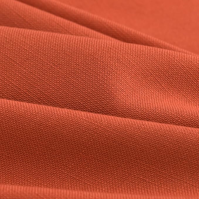 Bright Orange Linen Blend Light Filtering Back Tab Curtains 102 Inches Long - Image 5