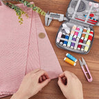 59.06 Inch Pink Linen Embroidery Fabric Needlework Cloth Soild Fabric - Image 3