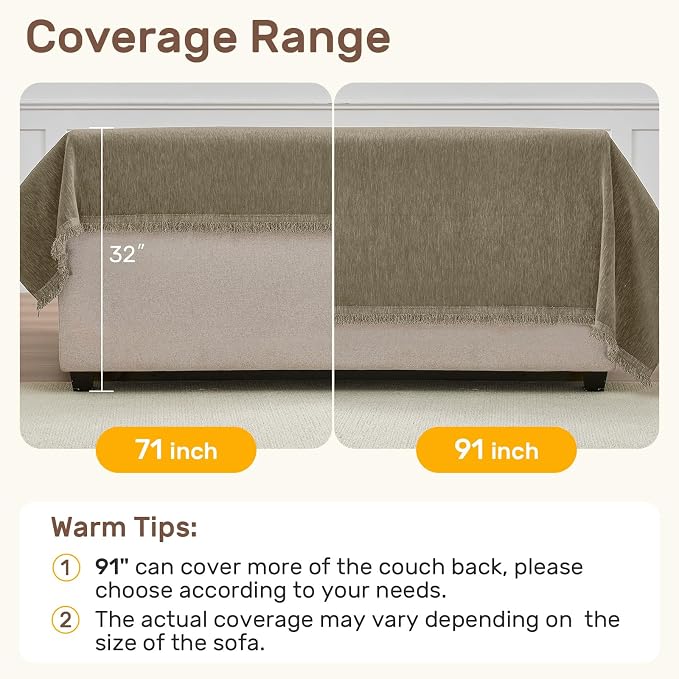 2 Pieces Sectional Couch Covers L Shaped Cover XXL Quicksand | Thick Washable - Image 5