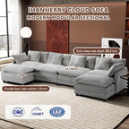 Ihanherry 146" U-Shaped Modern Sofa Modular Sectional Cloud Couch - Image 3