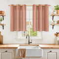 YoungsTex Terracotta Linen Kitchen Curtains 36 Inch Length by YoungsTex