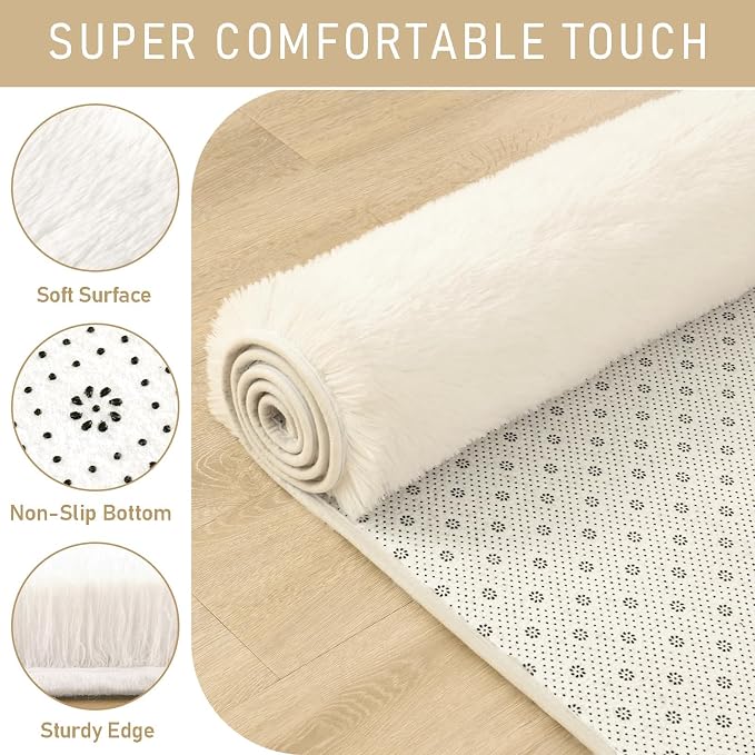 LOCHAS Area Rugs 10x14 Fluffy Living Room Carpets - Image 4