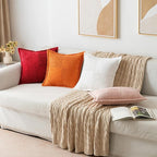 MIULEE Decorative Euro Sham Throw Pillow Covers 24x24 Inch Red 2 Pack | Boho - Image 8