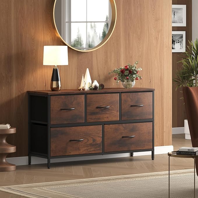 OLIXIS 5 Drawer Dresser for Bedroom, Closet Chest Organizer Furniture, TV Stand - Image 2