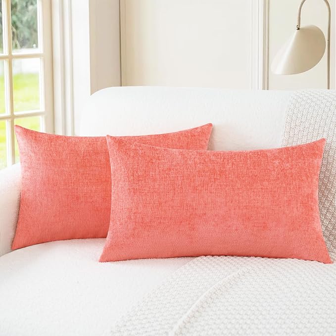 CaliTime Decorative Couch Throw Pillow Covers 26 X 16 Inches Living Coral | by CaliTime