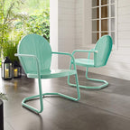 Crosley Furniture Griffith Outdoor Chair, Retro Metal Patio Chairs - Image 17