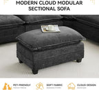 35‘’ Modern Chenille Cloud Sofa Ottoman, Rectangle Ottoman - Image 6