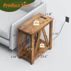 WLIVE Farmhouse End Table, Narrow Side Table - Image 3