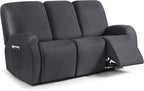 ANARACHON Leather Look Recliner Couch Cover, 8-Pieces Stretch Recliner Sofa by ANARACHON