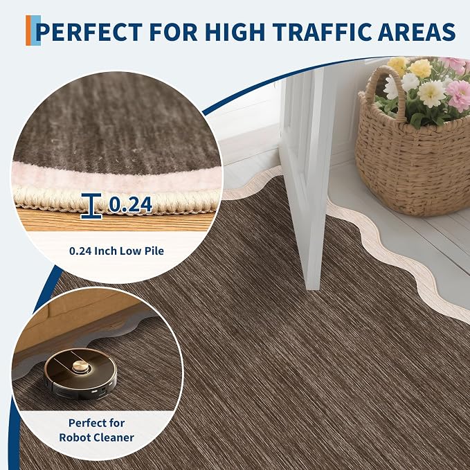 GarveeHome Scalloped Washable Area Rugs 5x7 Rug - Image 6