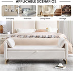 65" Storage Ottoman Bench, Storage Bench - Image 5