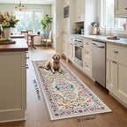 HEBE Hallway Runner Rug 2'x6', Washable Non Slip Kitchen Rug Runner | Soft Boho - Image 2