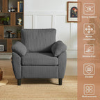 4 Piece Modern Corduroy Sofa Set, L-Shaped Sectional Couch - Image 6
