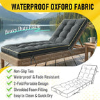 2 Pack 80x26 Inch Folding Chaise Lounge Cushion Quick Dry - Image 3